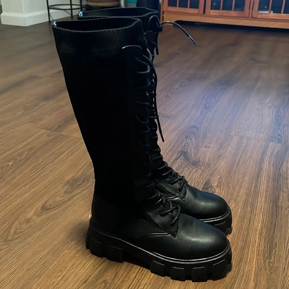 Call It Spring Studded Boots . Black W M 6 - Picture 2 of 12